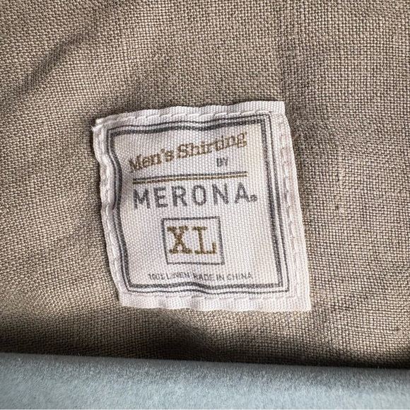 VTG Merona Men's 100% Linen Button Up Short Sleeve Shirt XL - Picture 7 of 8